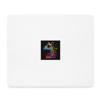 Giraffe with neon colors, synthwave / 80s - Mouse Pad (horizontal) - white - Front