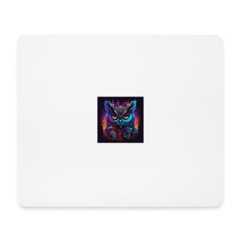 Eule mit Neonfarben, Synthwave / 80er Jahre - Mousepad (Querformat) - Weiß - Vorne