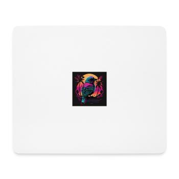 Bird with neon colors, synthwave / 80s - Mouse Pad (horizontal) - white - Front