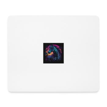 Horse with neon colors, synthwave / 80s - Mouse Pad (horizontal) - white - Front