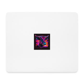 Kuh mit Neonfarben, Synthwave / 80er Jahre - Mousepad (Querformat) - Weiß - Vorne