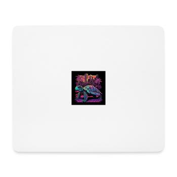 Schildkröte mit Neonfarben, Synthwave / 80er Jahre - Mousepad (Querformat) - Weiß - Vorne