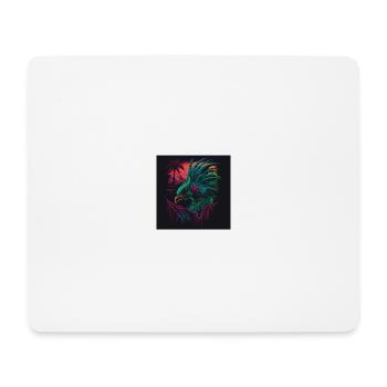 Peacock with neon colors, synthwave / 80s - Mouse Pad (horizontal) - white - Front