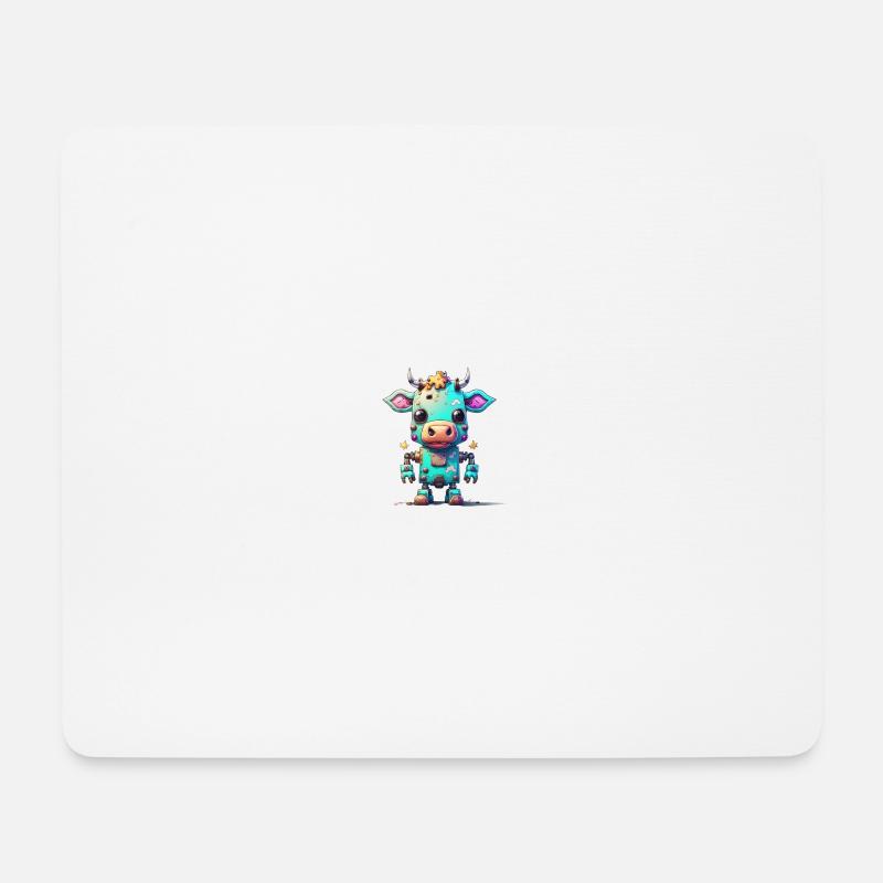 Robot Cow - Mouse Pad (horizontal) - white