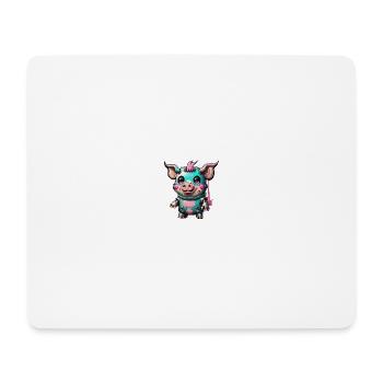 Cochon robot - Tapis de souris (format paysage) - blanc - Devant