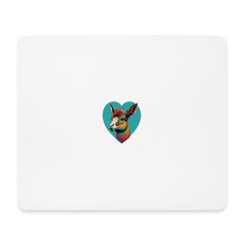 Lama Heart - Mousepad (Querformat) - Weiß - Vorne
