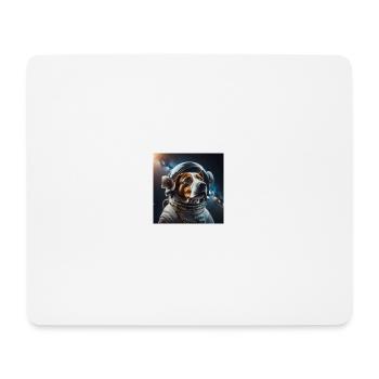Astronauten Hund, Weltraum, Raumfahrt, Mond, Welta - Mousepad (Querformat) - Weiß - Vorne