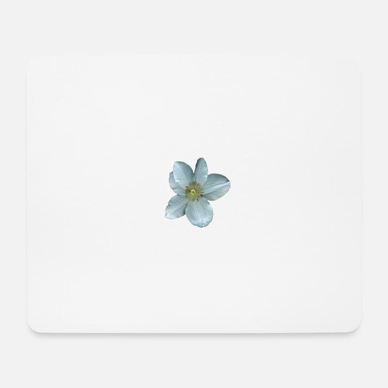 Fleur de clématite blanche - Tapis de souris (format paysage) - blanc