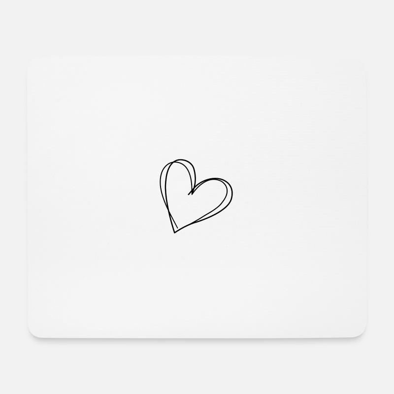 Minimalistisches Herzlinien-Design - Mousepad (Querformat) - Weiß