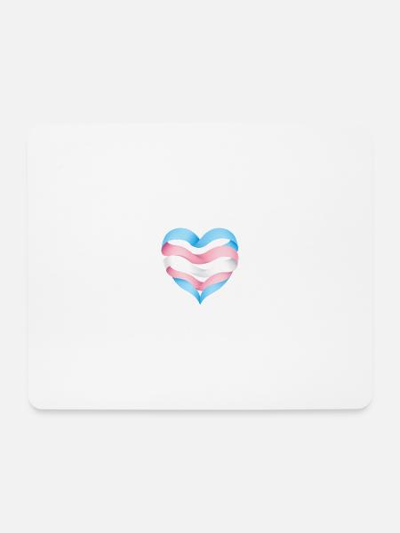 Transgender Herzdesign S1 - Mousepad (Querformat) - Weiß