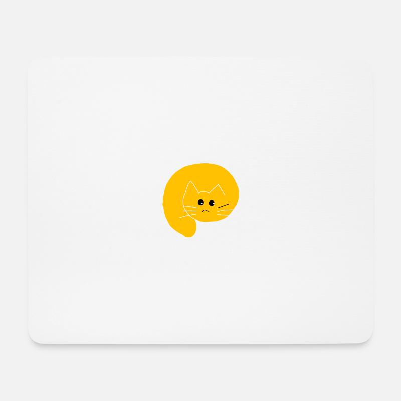 Chat jaune - Tapis de souris (format paysage) - blanc