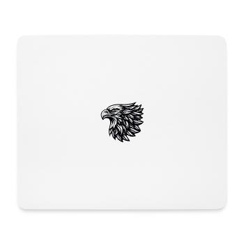 Tête d’aigle Noir Blanc - Tapis de souris (format paysage) - blanc - Devant