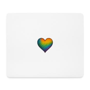 Rainbow Heart – L’amour dans toutes les couleurs - Tapis de souris (format paysage) - blanc - Devant