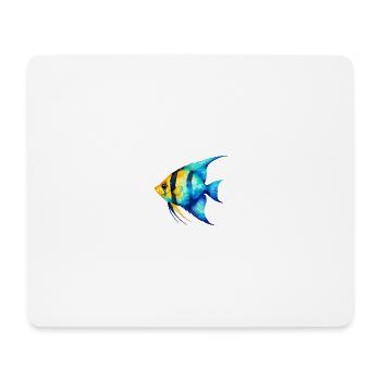 Blue Yellowfish Watercolor - Mouse Pad (horizontal) - white - Front