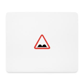 warning boobs - Mouse Pad (horizontal) - white - Front