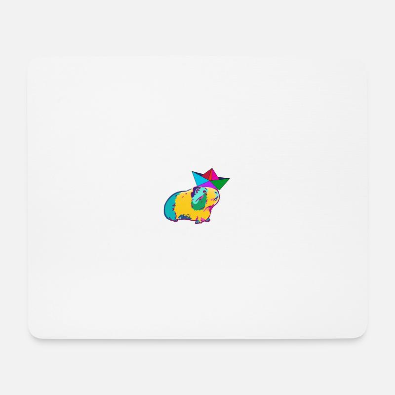 boot,papierboot,meerschweinchen,bunt,hut - Mousepad (Querformat) - Weiß