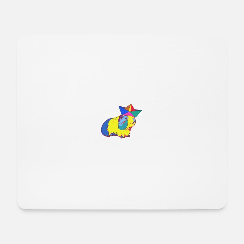 boot,papierboot,meerschweinchen,bunt,hut - Mousepad (Querformat) - Weiß