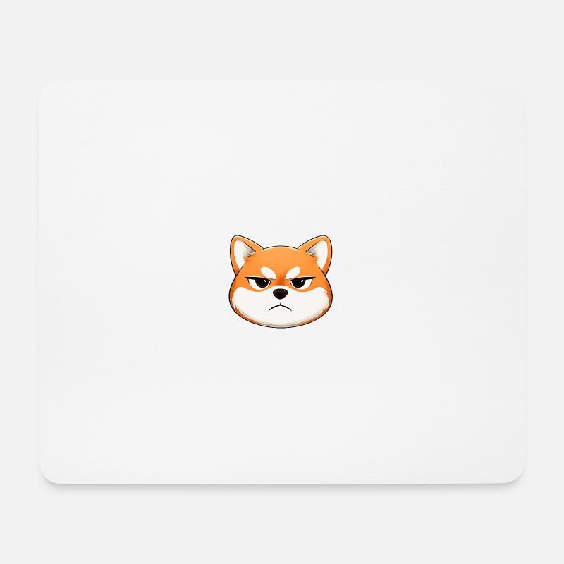 Grumpy, der Shiba Inu, der ein Gesicht zieht - Mousepad (Querformat) - Weiß