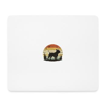 Silhouette du chien sauvage au coucher du soleil - Tapis de souris (format paysage) - blanc - Devant
