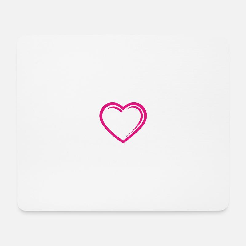 Herz - Mousepad (Querformat) - Weiß