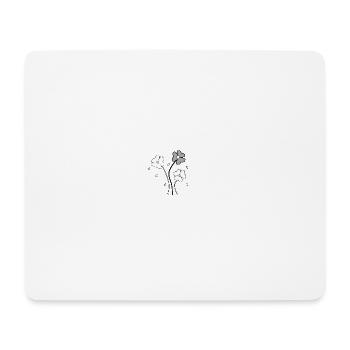 Fleurs blanc gris - Tapis de souris (format paysage) - blanc - Devant