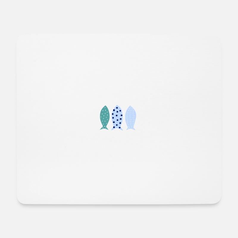 3 fish striped blue - Mouse Pad (horizontal) - white