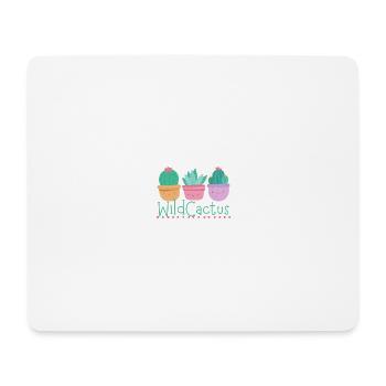 Wild Cactus: Trio de Cactus Mignons - Tapis de souris (format paysage) - blanc - Devant