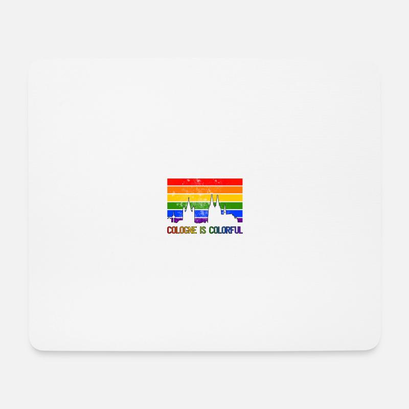 Cologne is colorful LGBT Gay Pride Regenbogen CSD - Mousepad (Querformat) - Weiß