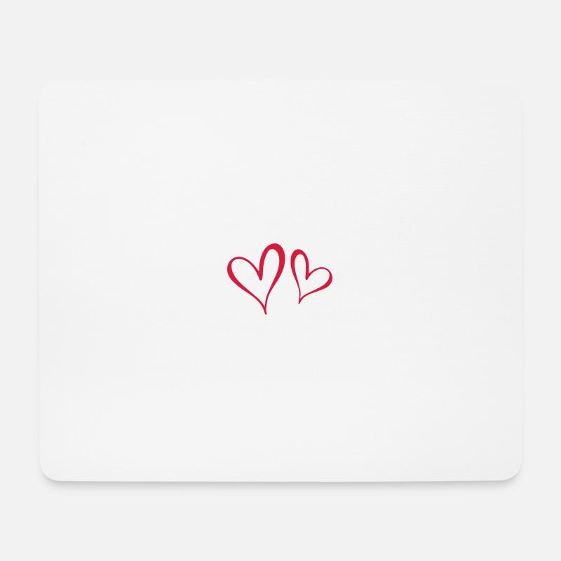 Herzen - Mousepad (Querformat) - Weiß
