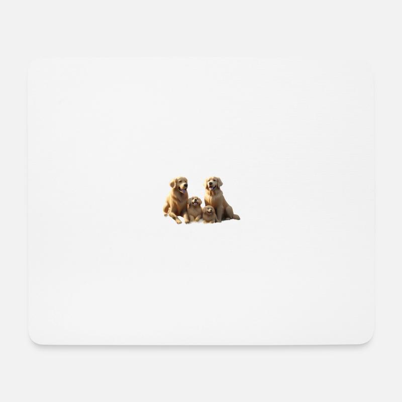 Porträt der goldenen Familienwelpen - Mousepad (Querformat) - Weiß