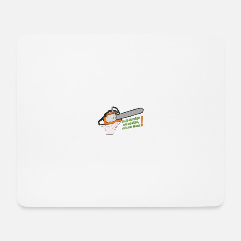 Motorsäge Humor ohne Hintergrund - Mousepad (Querformat) - Weiß