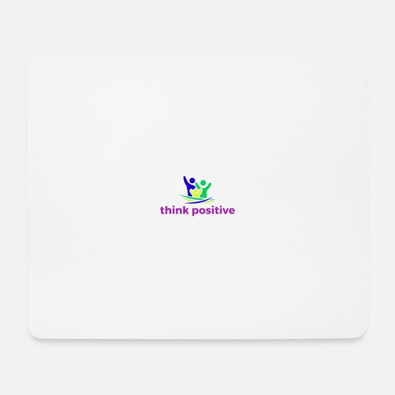 think positive happy family - Mousepad (Querformat) - Weiß