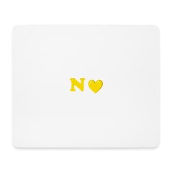 Conception de lettre de coeur jaune - Tapis de souris (format paysage) - blanc - Devant