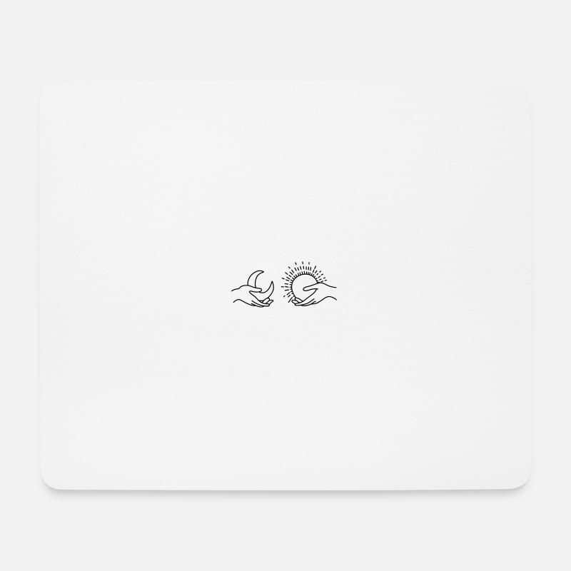 Sonne Mond Hände - Mousepad (Querformat) - Weiß