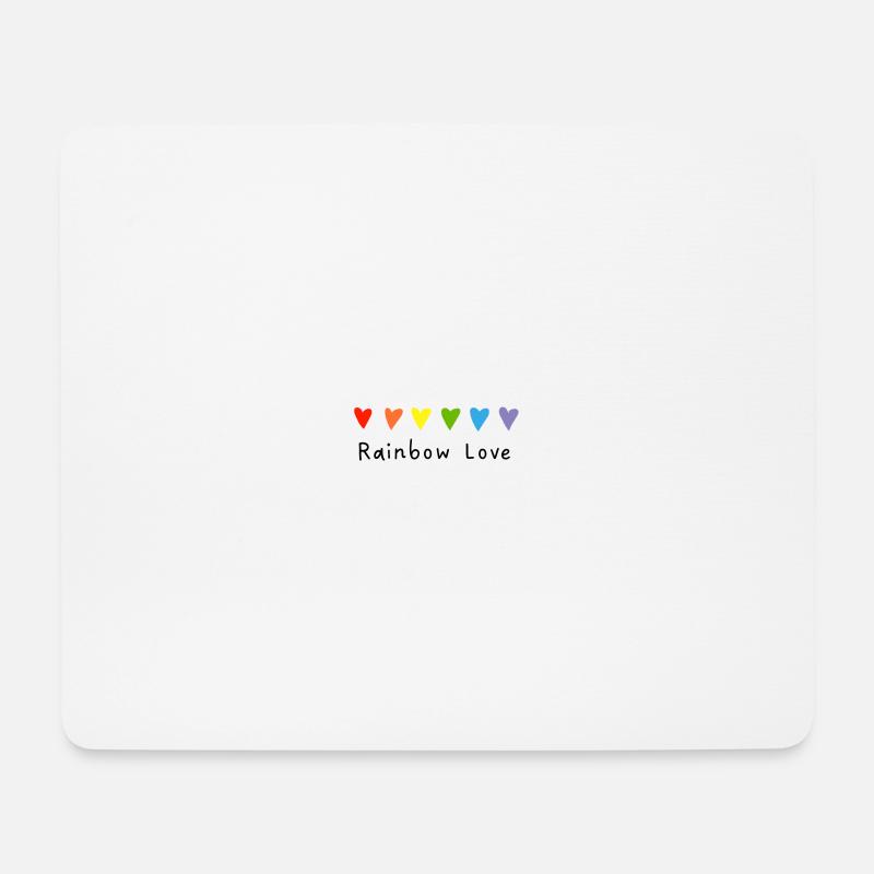 Rainbow Love - Mousepad (Querformat) - Weiß