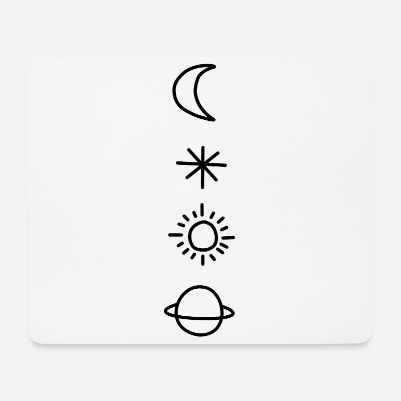 Moon Stars Sun - Mouse Pad (horizontal) - white