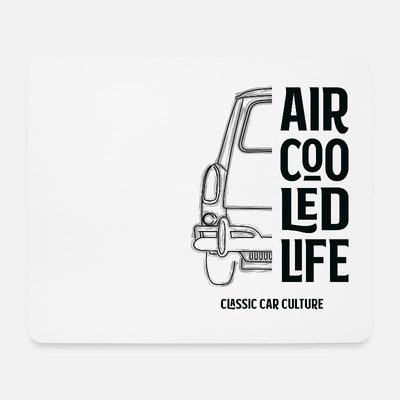 Luftgekühlter Typ 3 mit quadratischem Rücken - Oldtimer-Kultur - Mousepad (Querformat) - Weiß