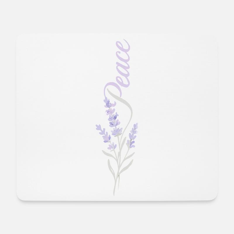 Peace Lavendel Blume - Mousepad (Querformat) - Weiß