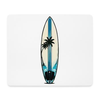 Küstenpalmen Surfbrett Muster - Mousepad (Querformat) - Weiß - Vorne