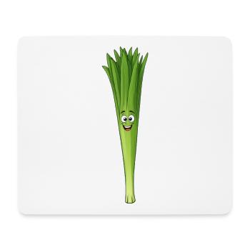 Lauch Lächel-Gesicht Cartoon - Mousepad (Querformat) - Weiß - Vorne
