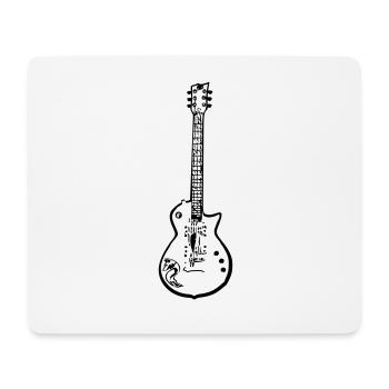 Silhouette de guitare électrique, design noir, musique - Tapis de souris (format paysage) - blanc - Devant