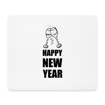 Design "HAPPY NEW YEAR" - glasses - Mouse Pad (horizontal) - white - Front