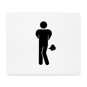 Funny Farting Restrooms / Toilet Sign - Mouse Pad (horizontal) - white - Front