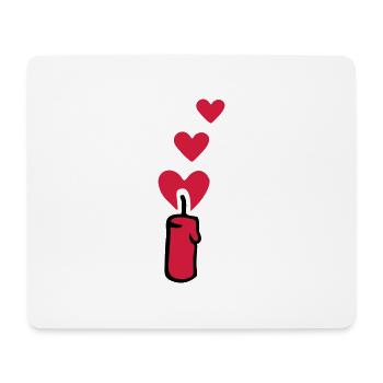 Heart Candle 2 - Mouse Pad (horizontal) - white - Front
