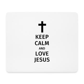 keep calm and love jesus - Mousepad (Querformat) - Weiß - Vorne