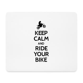 Keep calm and ride your bike - Mousepad (Querformat) - Weiß - Vorne