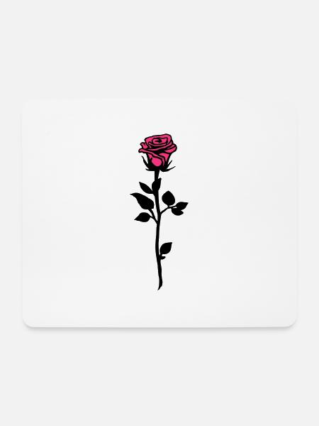 rose_2c - Mousepad (Querformat) - Weiß