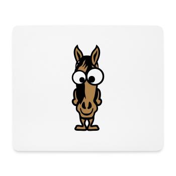 horse animals funny face - Mouse Pad (horizontal) - white - Front