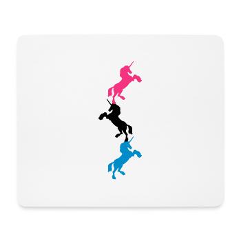 3 Einhörner Turm Muster - Mousepad (Querformat) - Weiß - Vorne