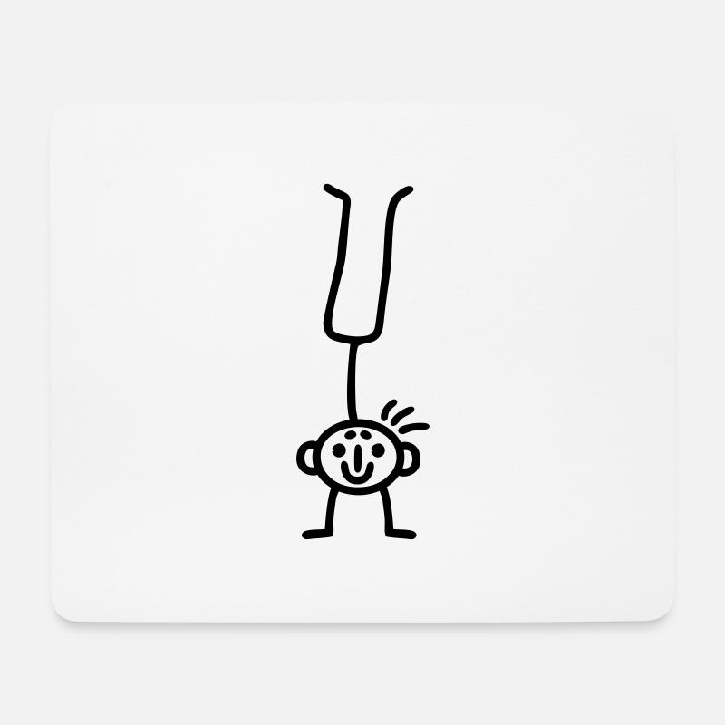 Strichmännchen Handstand - Mousepad (Querformat) - Weiß